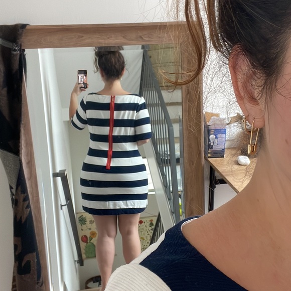 Navy and White Striped Dress - Picture 3 of 3